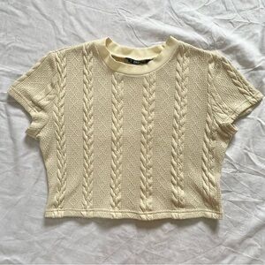 Cream Knit Top